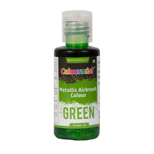 Load image into Gallery viewer, Colourmist Concentrated Vibrant Airbrush Metallic Food Colour (METALLIC GREEN), 50g | Airbrush Colour For Cakes, Choclate, Fondant, Icing and more
