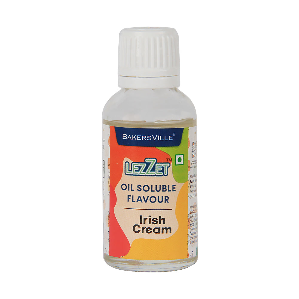 Lezzet Premium Concentrated Oil Soluble Flavour Essence (Irish Cream) for Chocolate, Cake, Candy, Cookies, IceCream, Dessert | Sugar-Free | 30ml