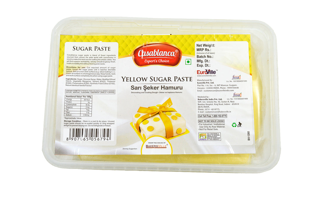 Casablanca Sugar Paste Yellow , 1 Kg