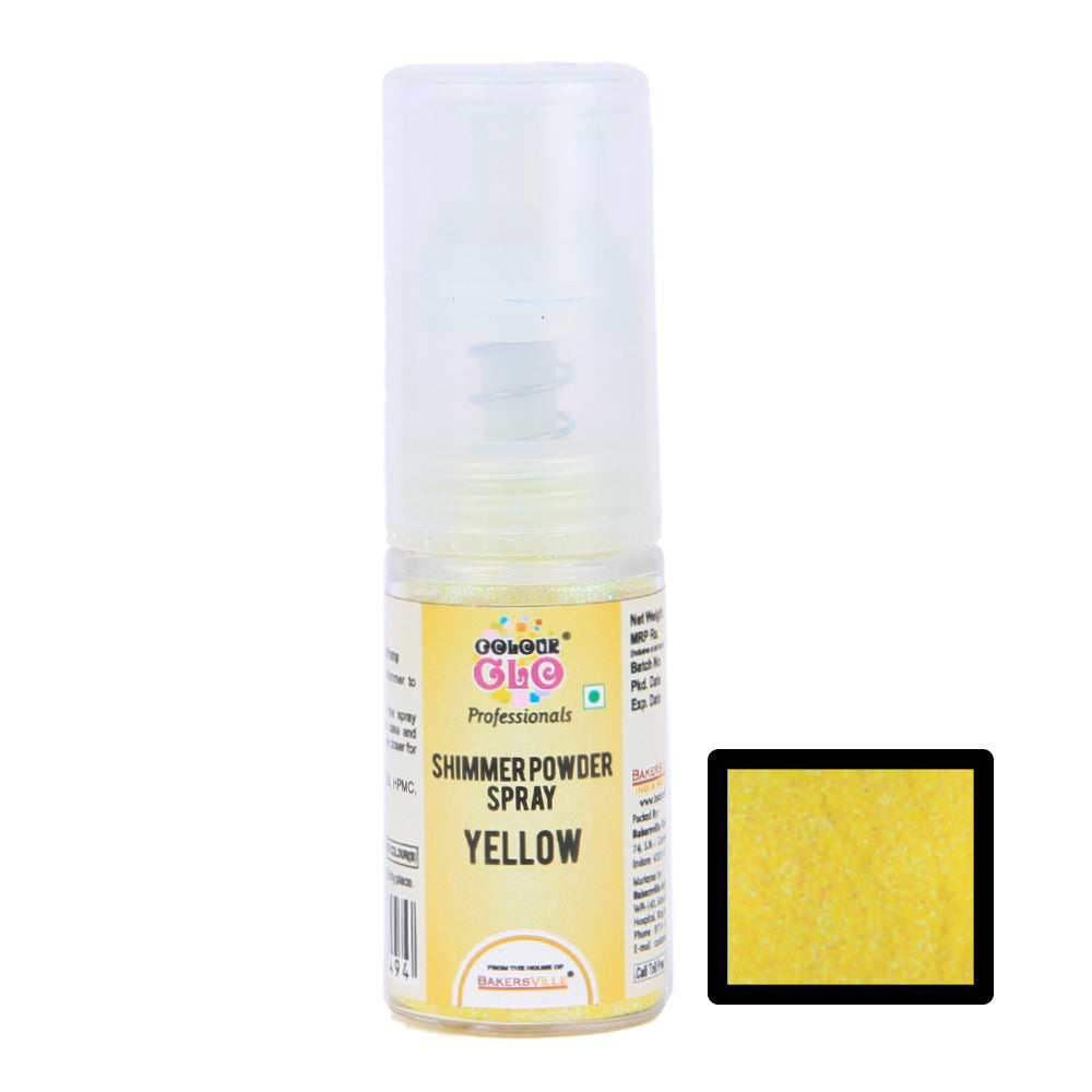 ColourGlo Edible Shimmer Powder Spray (Yellow), 5g