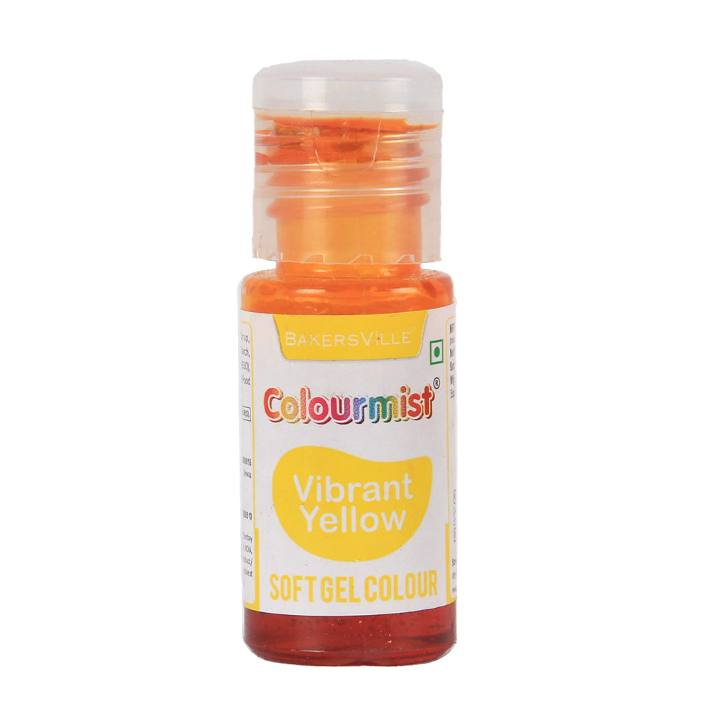 Colourmist Soft Gel Paste Food Color, (Vibrant Yellow), 20g | Edible Gel Colour For Fondant / Dessert / Baking |