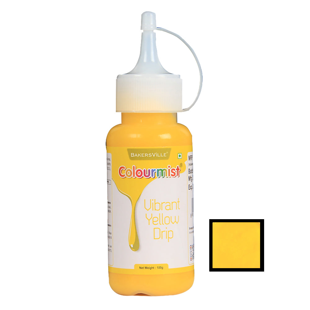 Colourmist Cake Decorating Drip ( Vibrant Yellow ), Edible Vibrant Colour Drip ( Yellow ), 100 gm