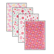 Load image into Gallery viewer, FooDecor Printed Edible Wafer Paper Sheets, Assorted Pack Of 4 (Love Theme), Cake Decoration Sheet, Love Theme Frosting Sheet, Cake  Wrap, A4 Size

