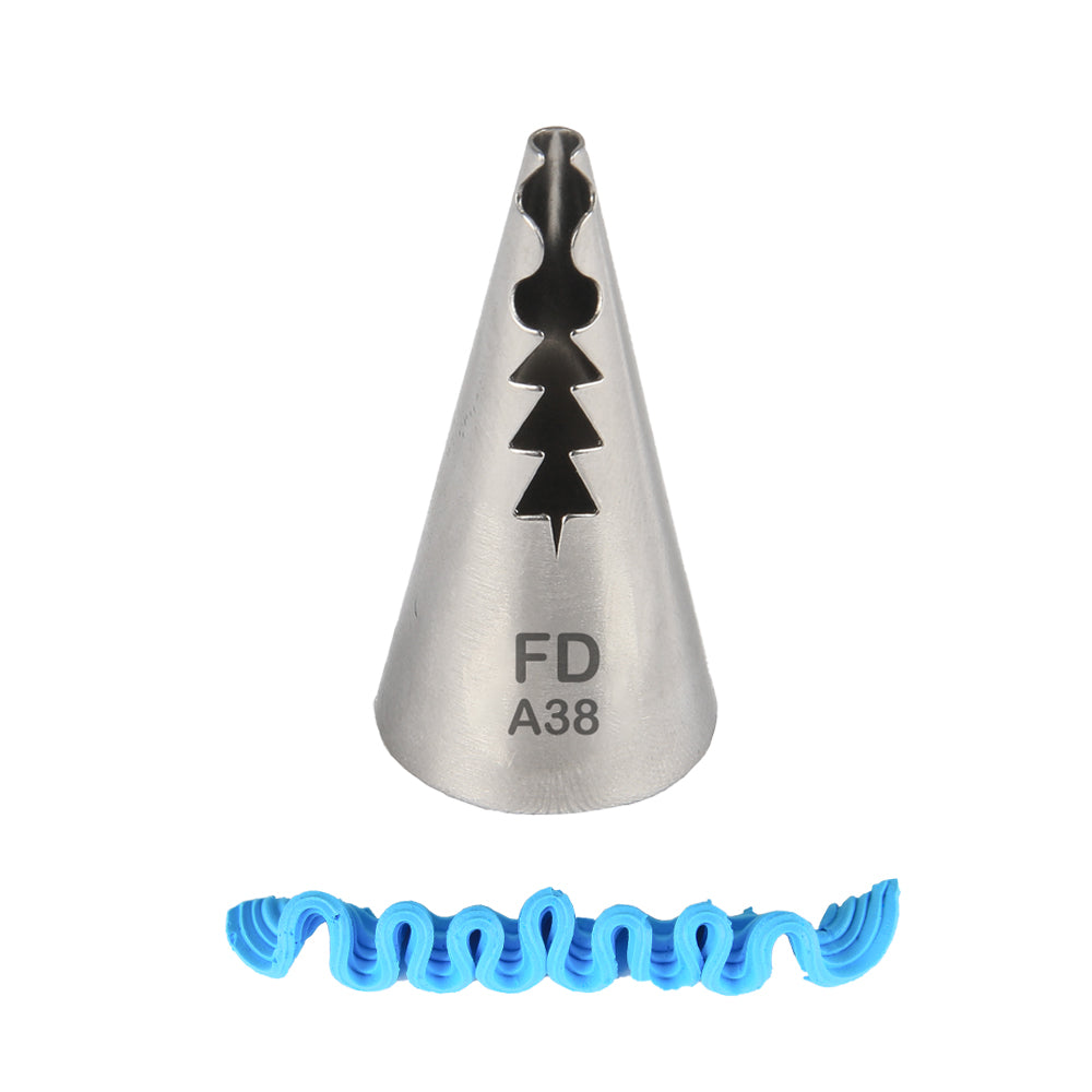 FineDecor Piping Tip, Stainless Steel Icing Piping Nozzle Tip, Cake Decorating Tools Cream Puff Decor Pastry Icing Piping Tool for Baker, 1psc (A38)