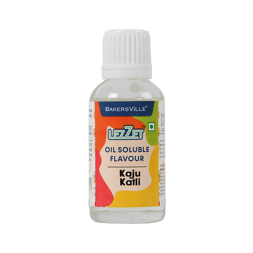 Lezzet Premium Concentrated Oil Soluble Flavour Essence (Kaju Katli) for Chocolate, Cake, Candy, Cookies, IceCream, Dessert | Sugar-Free | 30ml