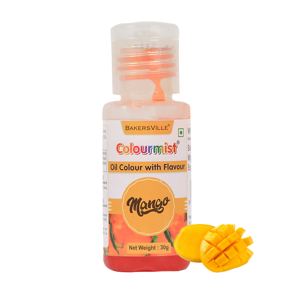 Colourmist Oil Colour With Flavour (Mango), 30g | Chocolate Oil Mango Flavour with Mango Colour | Chocolate Oil Mango Emulsion |, 30g