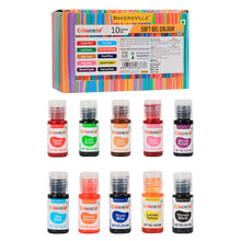Load image into Gallery viewer, Colormist Soft Gel Paste Color Assorted 20g each, Pack of 10 (Red,Blue,Green,Orange,Skin, Royal Blue,Pink,Yellow,Vibrant Purple, Black) BV 3046
