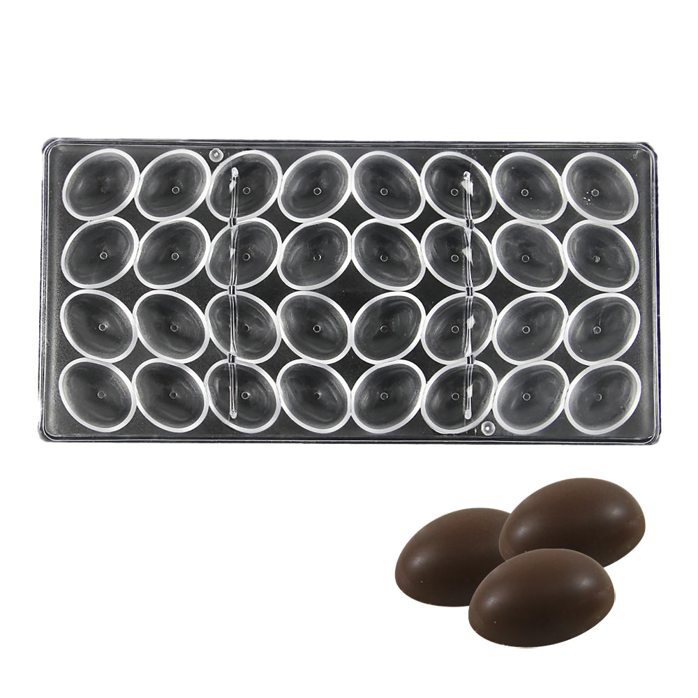 FineDecor Oval Shaped Polycarbonate Chocolate Mold  (32 Cavities), Transparent, FD 3418