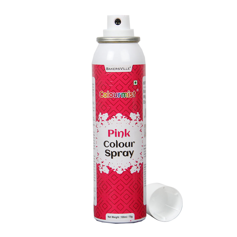 Colourmist Premium  Colour Spray (Pink), 100ml | Cake Decorating Spray Colour for Cakes, Cookies, Cupcakes Or Any Consumable For A Dazzling Effect