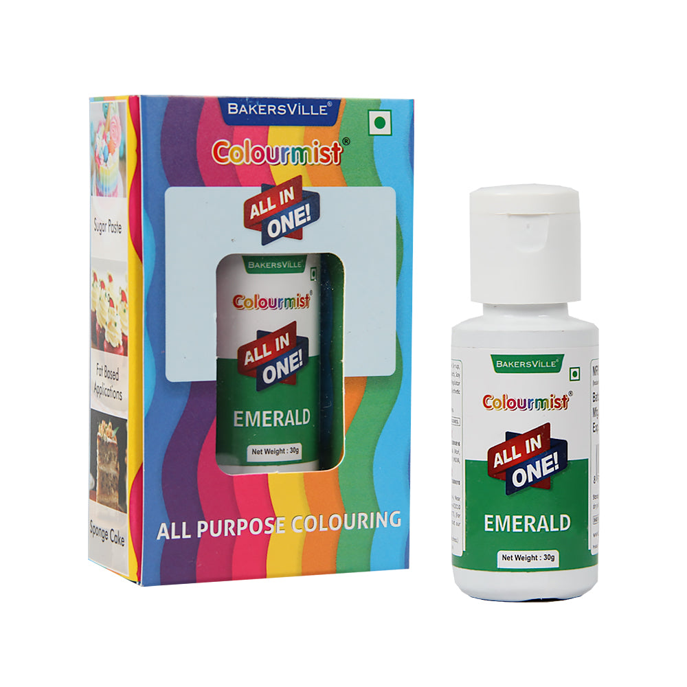 Colourmist All In One Food Colour (Emerald), 30g | Multipurpose Concentrated Color for Chocolates, Icing, Sweets, Fondant & for All Food Products