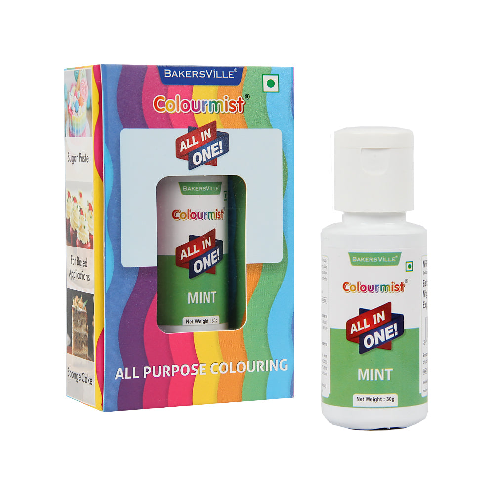 Colourmist All In One Food Colour (Mint), 30g | Multipurpose Concentrated Food Color for Chocolates, Icing, Sweets, Fondant & for All Food Products
