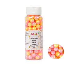 Load image into Gallery viewer, Glint Dual Tone Pearl Balls for Cake Decoration ( 10mm ) ( Yellow &amp; Pink ), 150g | Dual Colour Cake Sprinkle For Cake Decoration | 150g
