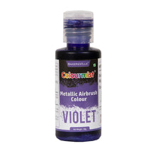 Load image into Gallery viewer, Colourmist Concentrated Vibrant Airbrush Metallic Food Colour (METALLIC VIOLET), 50g | Airbrush Colour For Cakes, Choclate, Fondant, Icing and more
