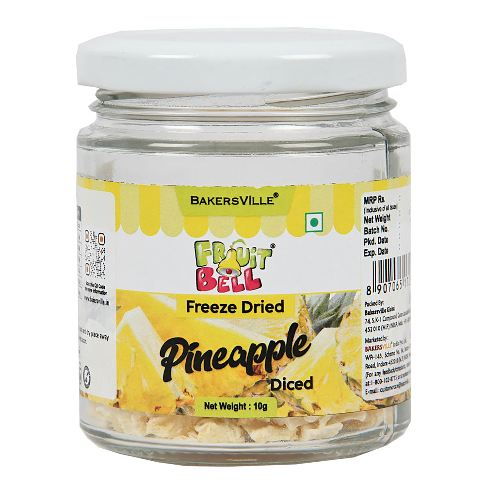 Fruitbell Freeze Dried Diced Pineapple, 10g