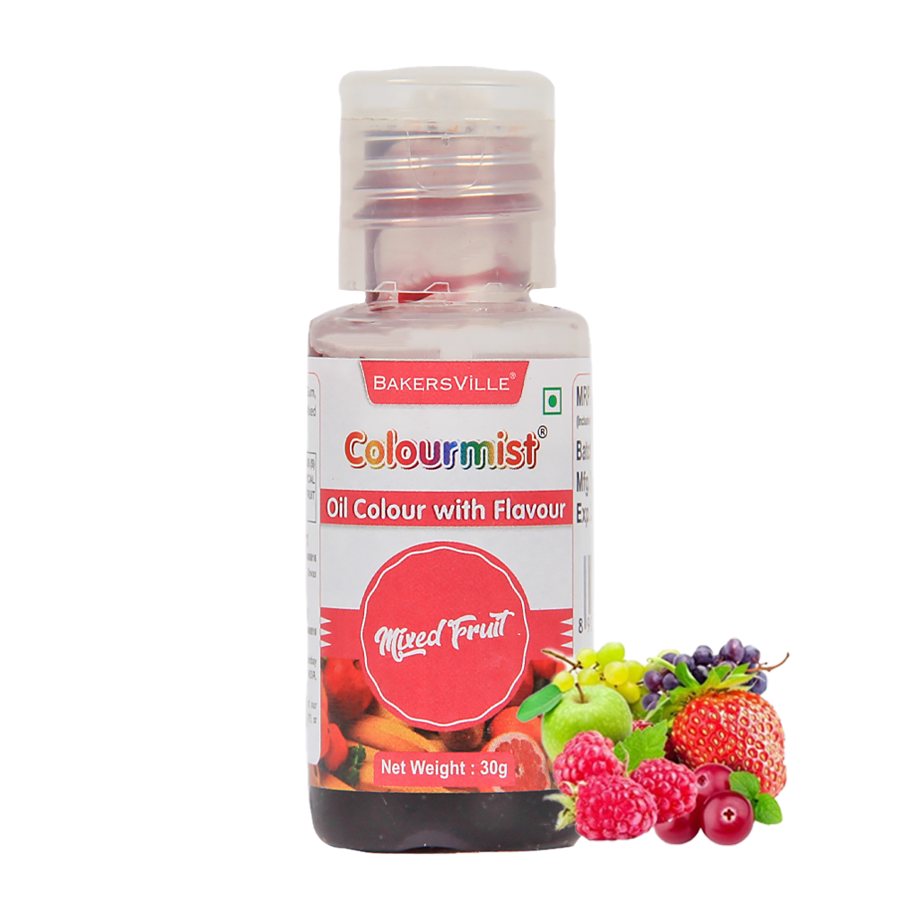 Colourmist Oil Colour With Flavour (Mixed Fruit), 30g | Chocolate Oil Mixed Fruit Flavour with Mixed Fruit Colour |Mixed Fruit Emulsion |