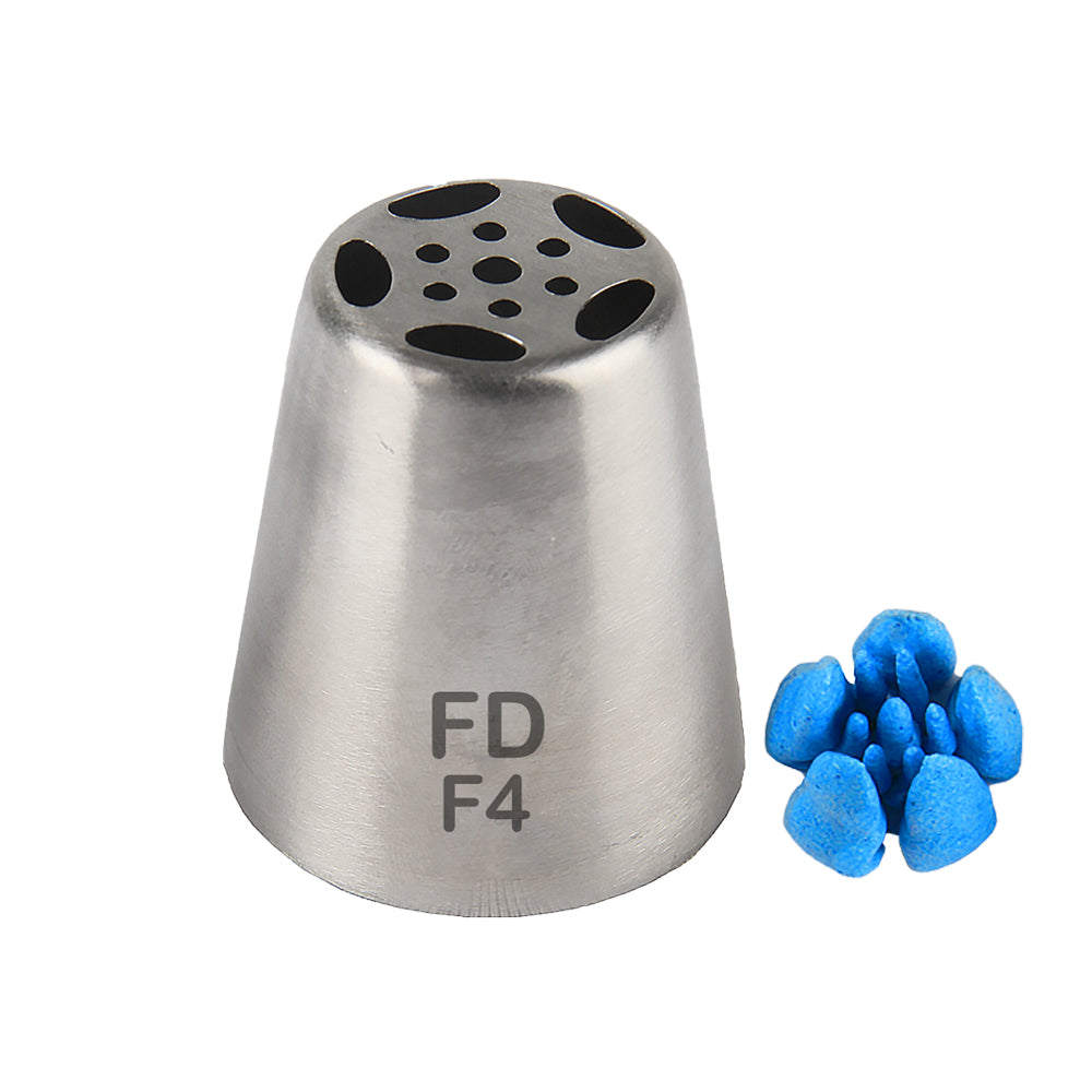 FineDecor Russian Piping Tip, Cake Decoration Nozzle Cream Icing Nozzle Tip Stainless Steel Nozzle Cream Puff Decor Pastry Icing Tool, 1psc (F4)