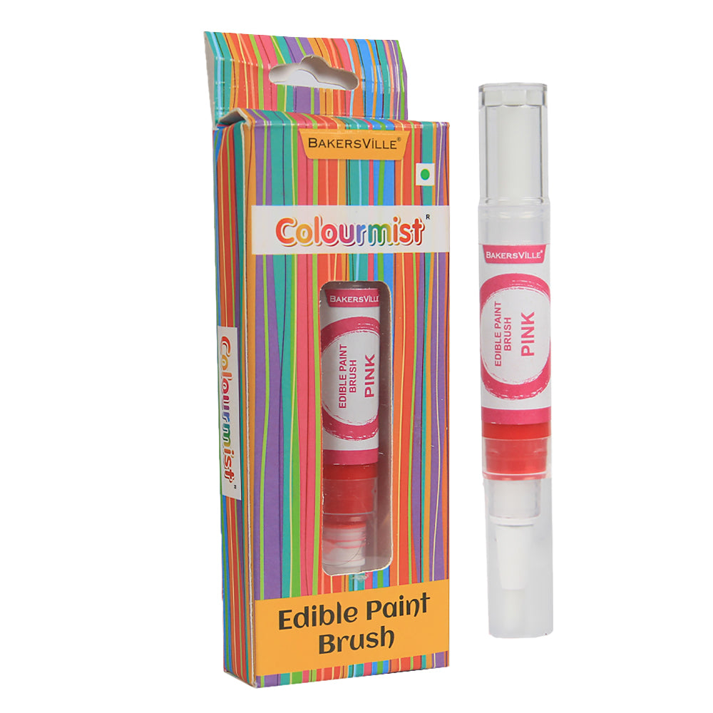 Colourmist Edible Paint Brush With Vibrant Colour Paint ( Pink ) | Food Colour Paint Brush For Dessert | 1pc