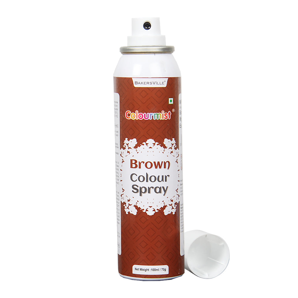 Colourmist Premium Colour Spray (Brown), 100ml | Cake Decorating Spray Colour for Cakes, Cookies, Cupcakes Or Any Consumable For A Dazzling Effect
