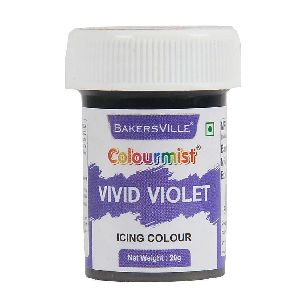 Colourmist Edible Icing Color ( Vivid Violet ), 20g | Food Colour For Cake Batter, Icing, Buttercream Frosting, Royal Icing | 20g