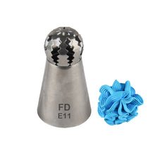 Load image into Gallery viewer, FineDecor Russian Piping Tip,Round Shape Cake Decoration Nozzle Cream Icing Tip Stainless Steel Nozzle Cream Puff Decor Pastry Icing Tool, 1 psc(E11)
