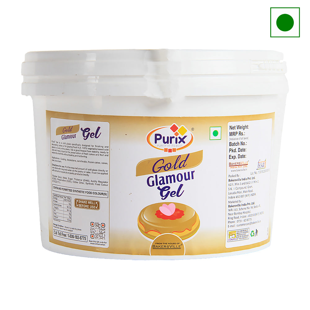 Purix GOLD GLAMOUR Gel Cold Glaze, 2.5 Kg (Ready to Use)
