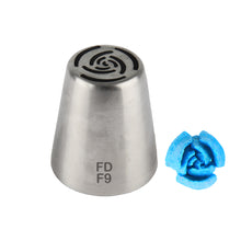 Load image into Gallery viewer, FineDecor Russian Piping Tip, Cake Decoration Nozzle Cream Icing Nozzle Tip Stainless Steel Nozzle Cream Puff Decor Pastry Icing Tool, 1psc (F9)
