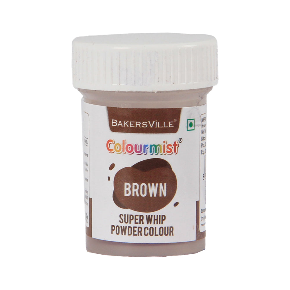 Colourmist Super Whip Edible Powder Colour, (Brown), 5g | Powder Colour For Cream / Icing / Fondant / Frosting / Dessert / Baking |