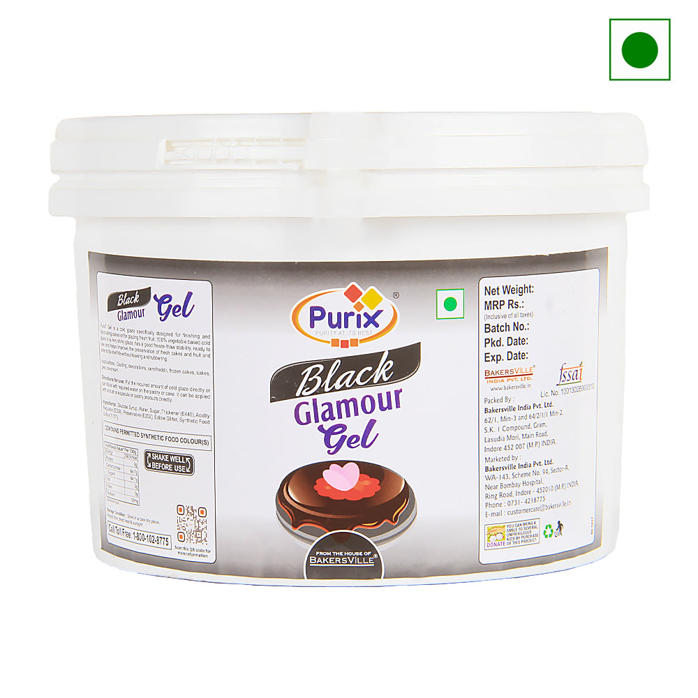 Purix BLACK GLAMOUR Gel Cold Glaze, 2.5 Kg (Ready to Use)