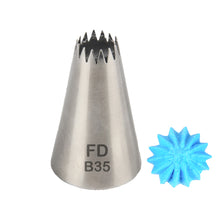 Load image into Gallery viewer, FineDecor Large Piping Tip, Stainless Steel Icing Piping Nozzle Tip, Cake Decorating Tools Cream Puff Decor Pastry Icing Tool for Baker, 1psc (B35)
