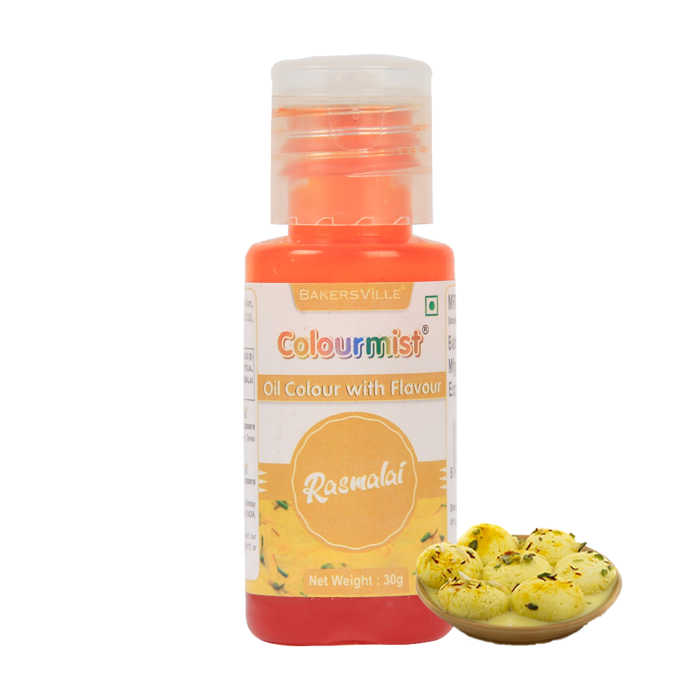 Colourmist Oil Colour With Flavour (Rasmalai), 30g | Chocolate Oil Rasmalai Flavour with Rasmalai Colour | Chocolate Oil Rasmalai Emulsion |, 30g