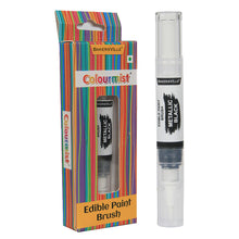 Load image into Gallery viewer, Colourmist Edible Paint Brush With Metallic Paint ( Metallic Black ) | Food Colour Paint Brush For Dessert | 1pc
