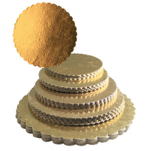 Load image into Gallery viewer, FineDecor Square Gold Cake Board Combo - 7 Inch, 8 Inch, 9 Inch, 10 Inch, 12 Inch Square Cardboard (25 Pieces), Gold
