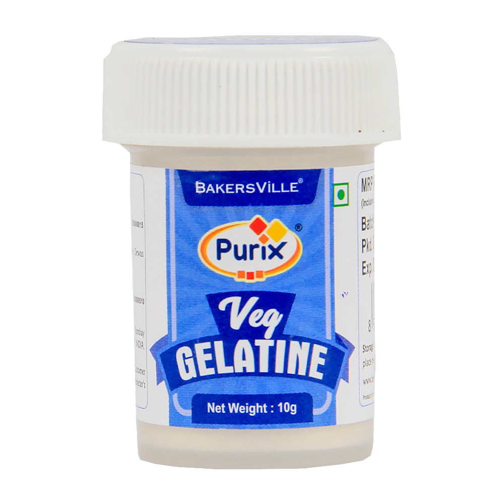 Purix Veg Gelatin Powder | Gelatin Powder For Vegetarian | Gluten Free | Unflavored Thickener , 10g