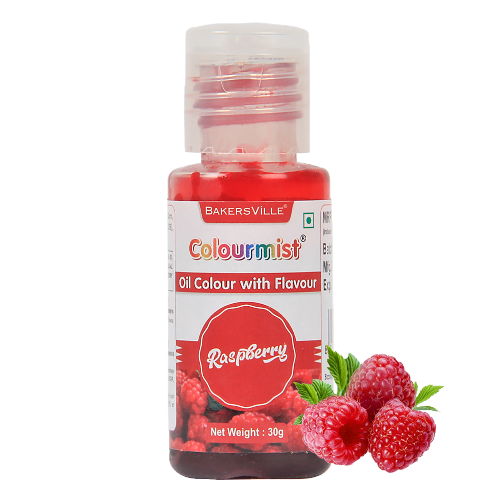 Colourmist Oil Colour With Flavour (Raspberry), 30g | Chocolate Oil Raspberry Flavour with Raspberry Colour | Chocolate Oil Raspberry Emulsion |, 30g