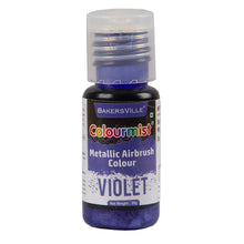 Load image into Gallery viewer, Colourmist Concentrated Vibrant Airbrush Metallic Food Colour (METALLIC VIOLET), 20g | Airbrush Colour For Cakes, Choclate, Fondant, Icing and more
