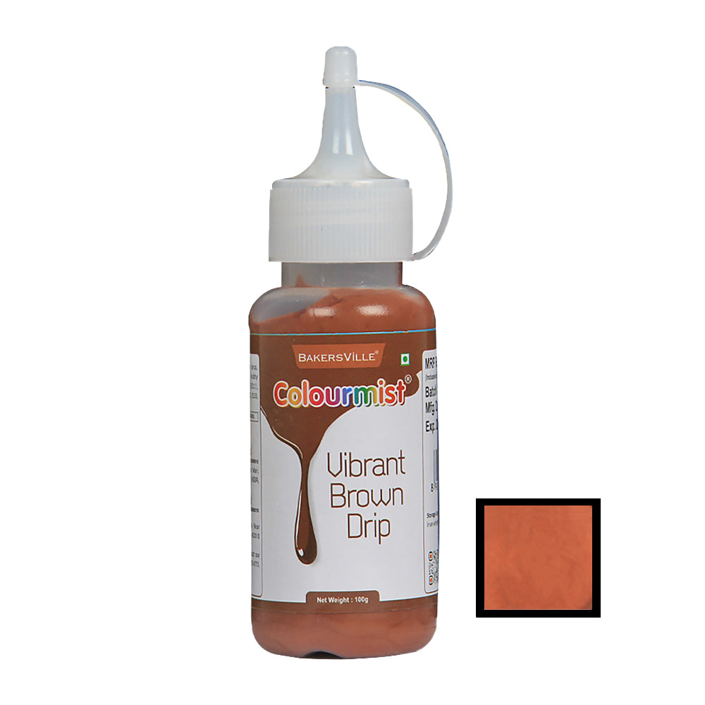 Colourmist Cake Decorating Drip ( Vibrant Brown ), Edible Vibrant Colour Drip ( Brown ), 100 gm