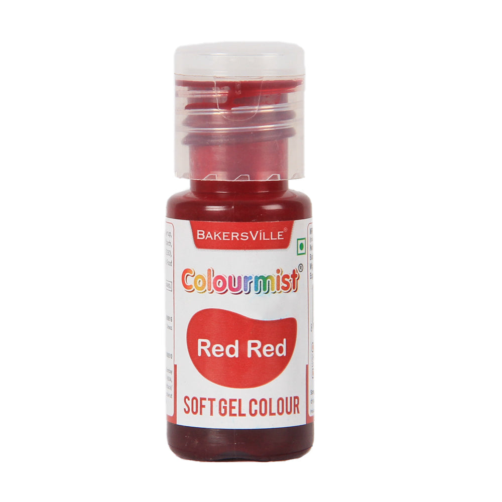 Colourmist Soft Gel Paste Food Color, (Red Red), 20g | Edible Gel Colour For Fondant / Dessert / Baking |