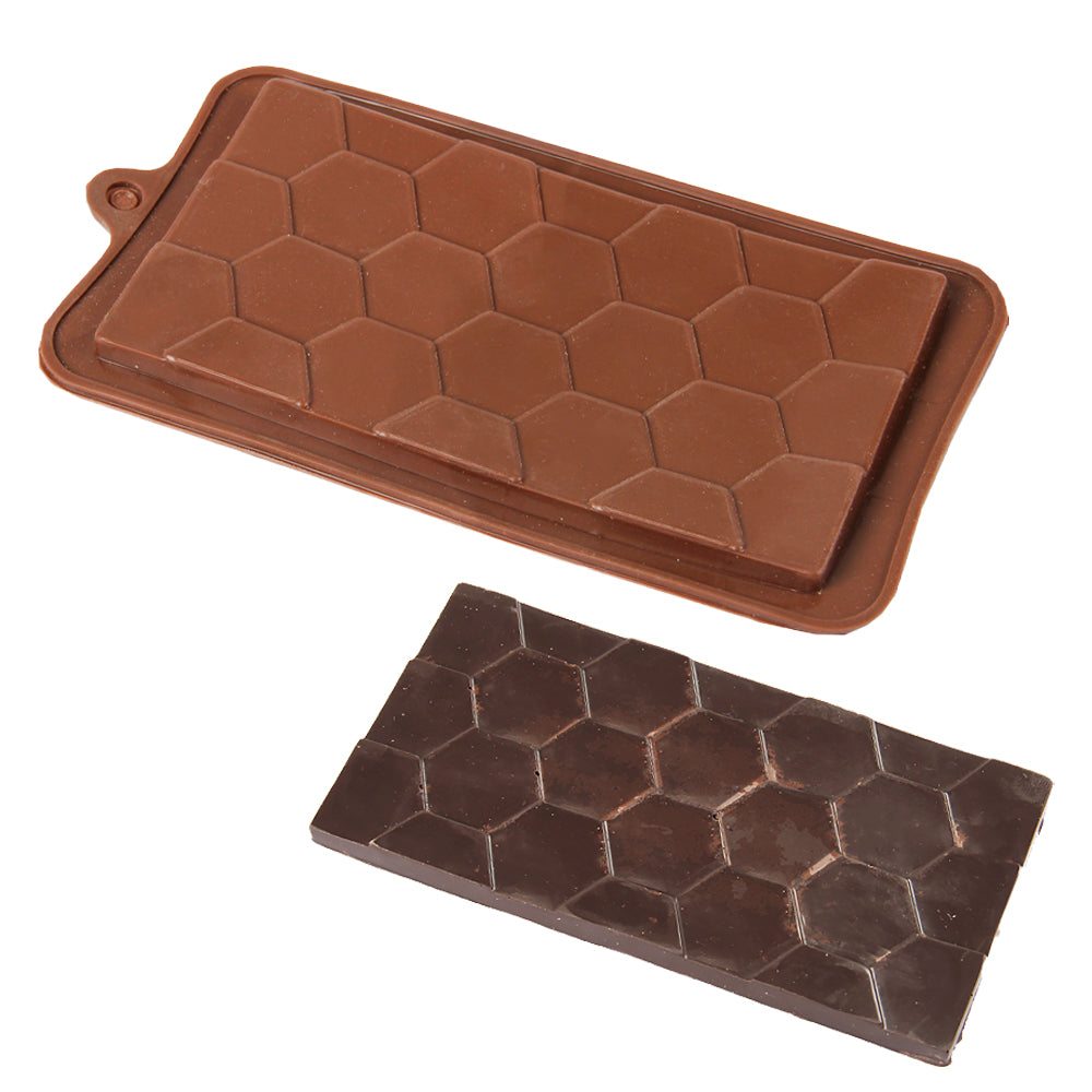 FineDecor Silicone Mould Honey Comb Chocolate Bar Shape Mould | Candy Mould | Jelly Mould | Baking Silicon Bakeware Mold |FD 3531