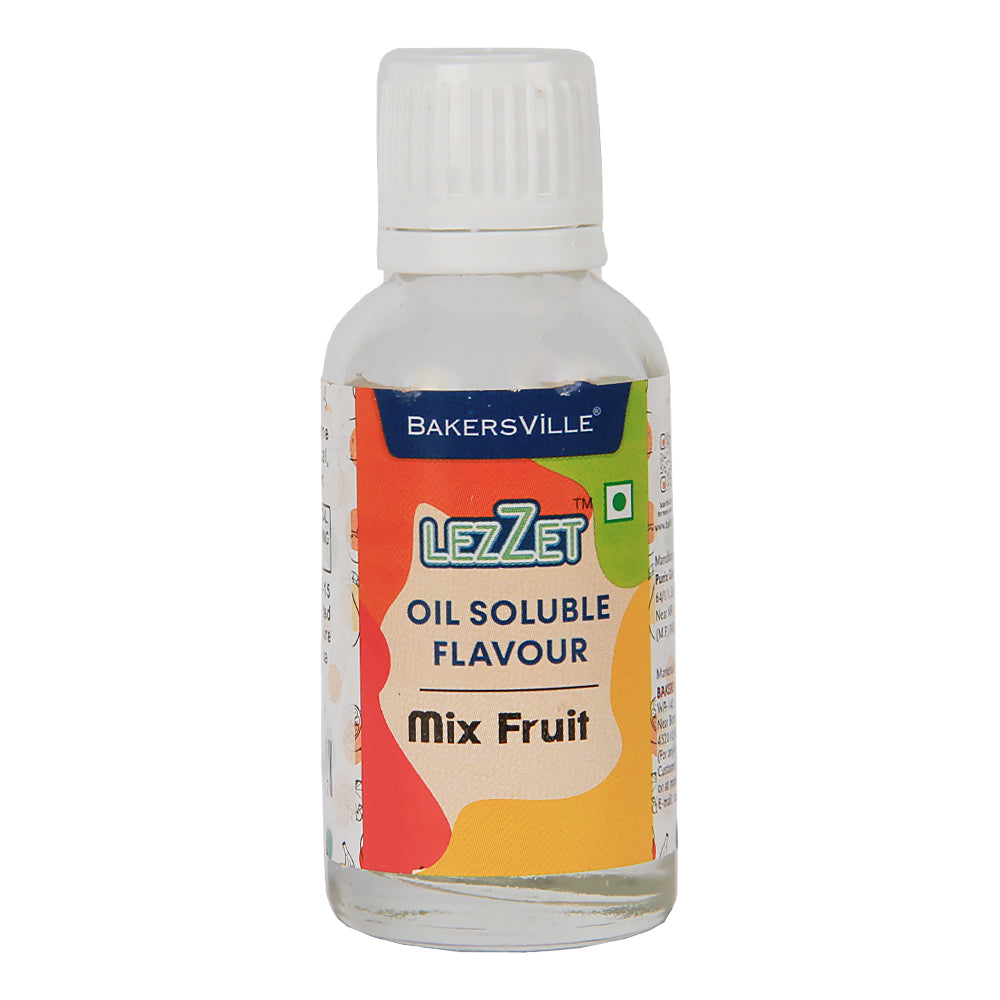 Lezzet Premium Concentrated Oil Soluble Flavour Essence (Mix Fruit) for Chocolate, Cake, Candy, Cookies, IceCream, Dessert | Sugar-Free | 30ml