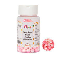 Load image into Gallery viewer, Glint Dual Tone Pearl Balls for Cake Decoration ( 7mm ) ( White &amp; Pink ), 75g | Dual Colour Cake Sprinkle For Cake Decoration | 75g
