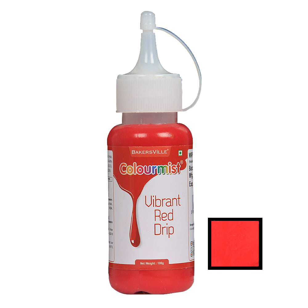Colourmist Cake Decorating Drip ( Vibrant Red ), Edible Vibrant Colour Drip ( Red ), 100 gm
