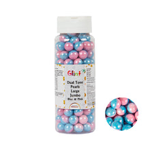 Load image into Gallery viewer, Glint Dual Tone Pearl Balls for Cake Decoration ( 10mm ) ( Blue &amp; Pink ), 150g | Dual Colour Cake Sprinkle For Cake Decoration | 150g
