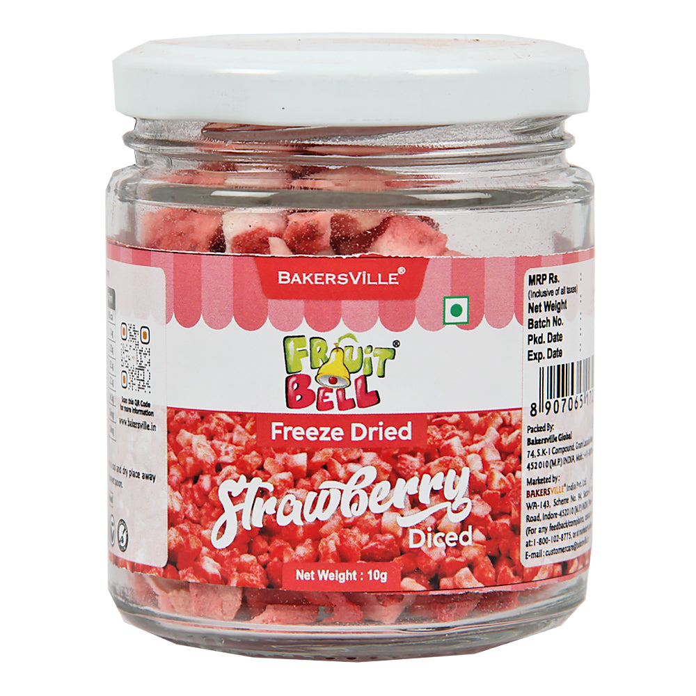 Fruitbell Freeze Dried Diced Strawberry, 10g