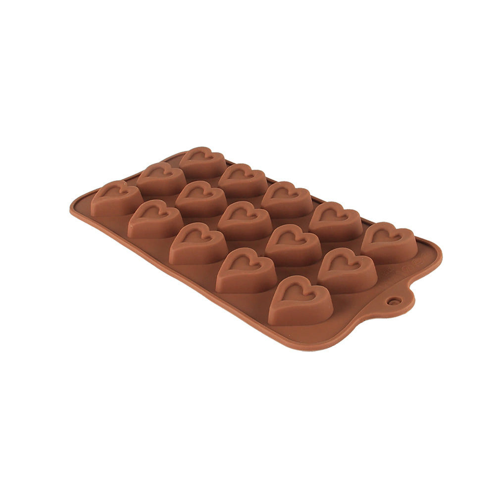 Finedecor Silicone Deep Heart Shape Chocolate Mould - FD 3137, (15 Cavities)