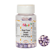 Load image into Gallery viewer, Glint Dual Tone Pearl Balls for Cake Decoration ( 7mm ) ( White &amp; Purple ), 75g | Dual Colour Cake Sprinkle For Cake Decoration | 75g
