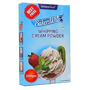 BakersWhip Whipping Cream Powder ( Vanilla ), 200g | Gluten Free Whipping Cream Powder, 200g