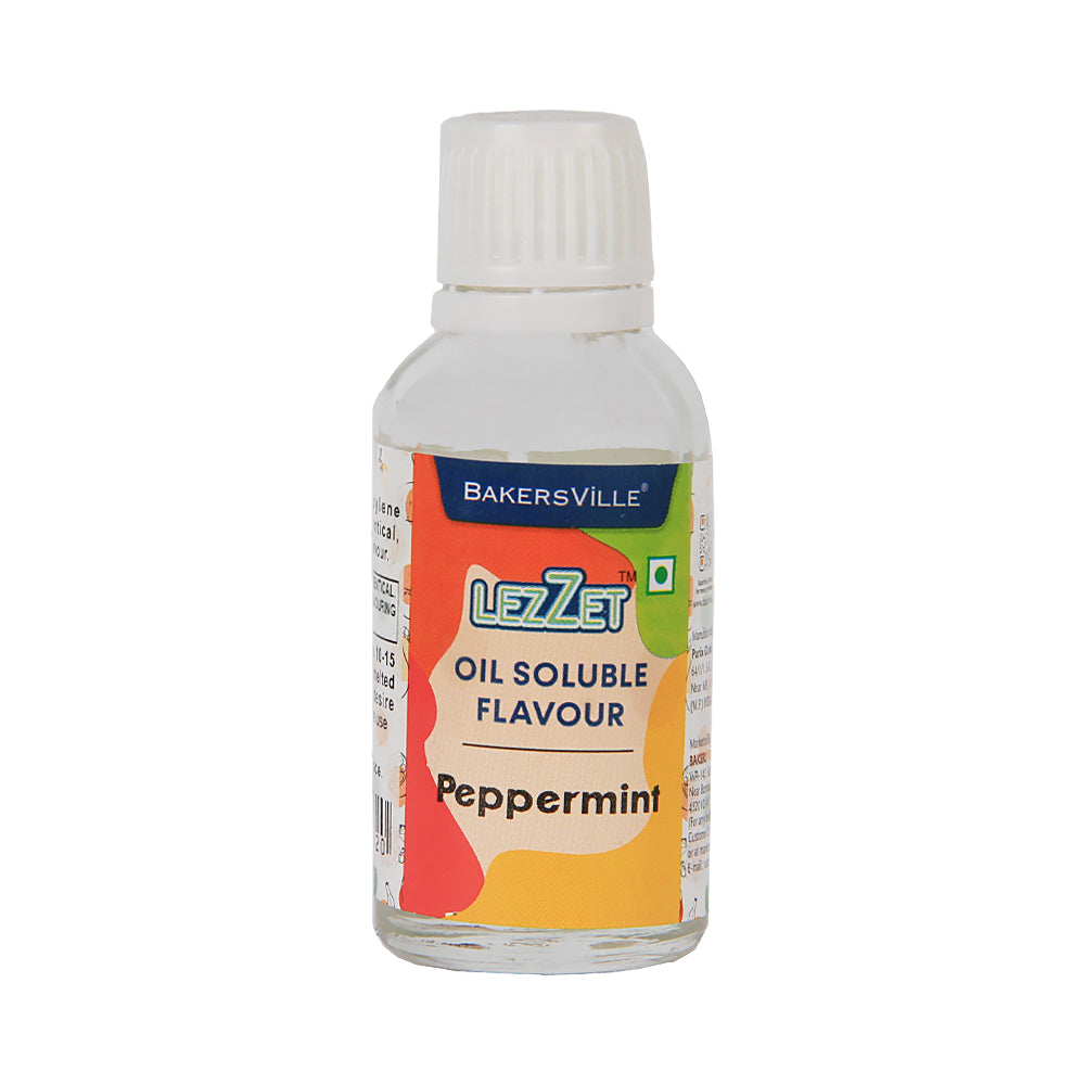 Lezzet Premium Concentrated Oil Soluble Flavour Essence (Peppermint) for Chocolate, Cake, Candy, Cookies, IceCream, Dessert | Sugar-Free | 30ml