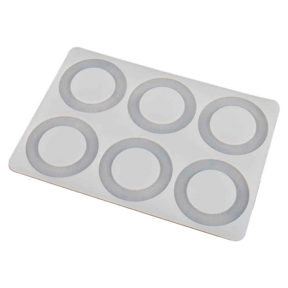 FineDecor Circle Pattern Silicone Chocolate Garnishing Mould (6 Cavity), Ring Pattern Chocolate Garnishing Mould,FD 3353