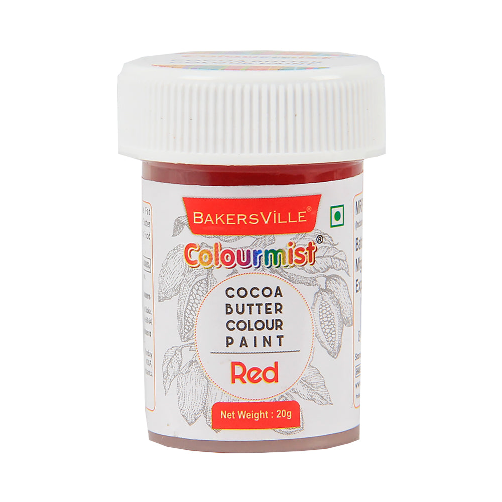 Colourmist Edible Cocoa Butter Colour Paint ( Red ), 20g | Cocoa Butter Color Paint For Chocolate, Icing, Airbrush, Gumpaste | Red, 20g