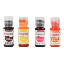 Load image into Gallery viewer, Colourmist Soft Gel Concentrated Color 20g each, Pack of 4(Buckeye Brown, Vibrant Yellow, Magenta, Sunset Orange) Gel Colour For Fondant, Dessert

